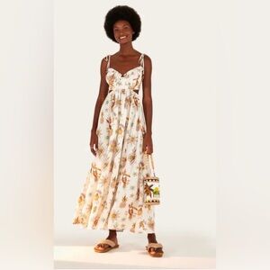 FARM Rio Cream Floral Maxi Dress